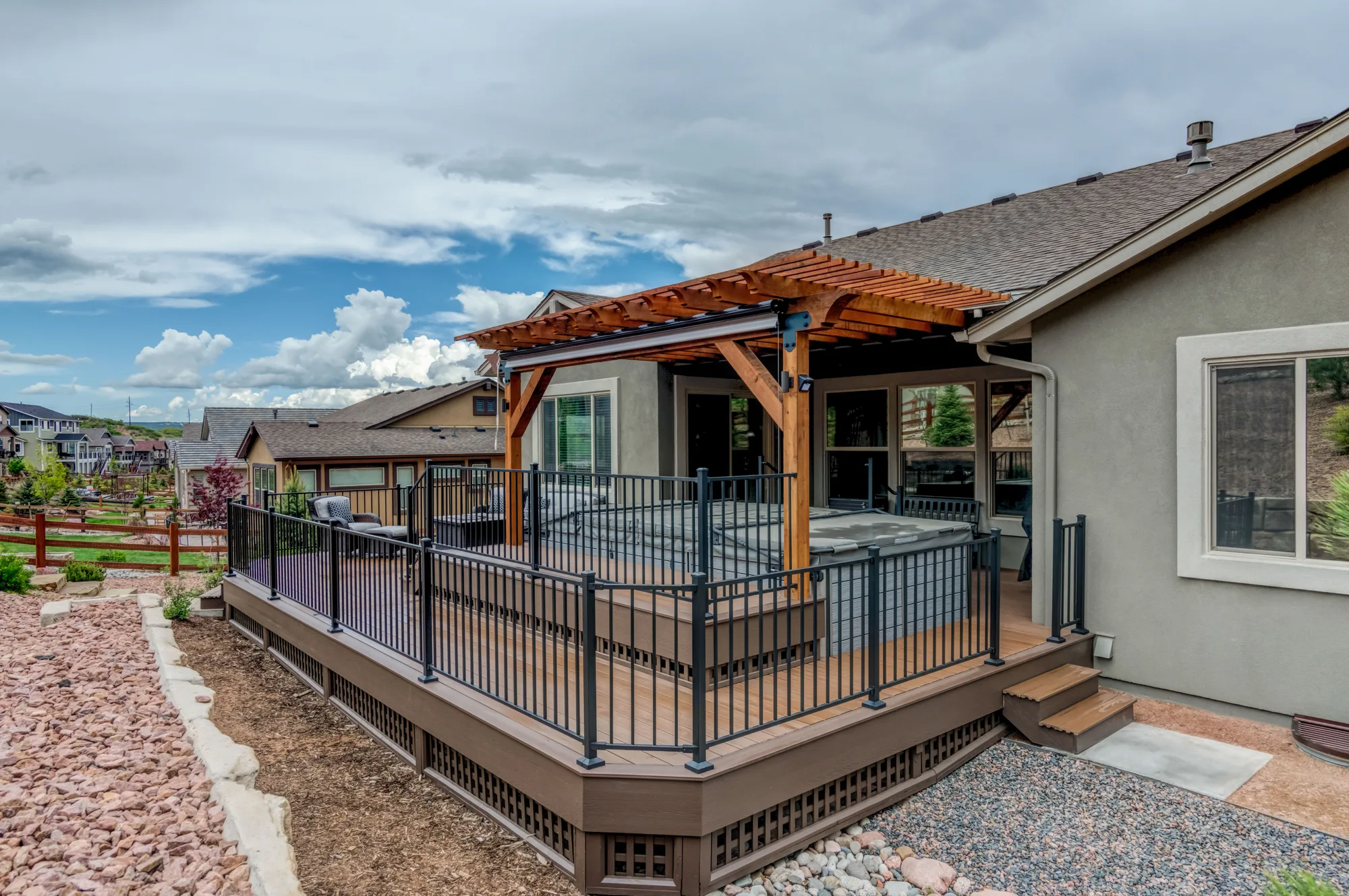 Custom deck and outdoor living space by Stewart Remodel Design Build in Colorado Springs