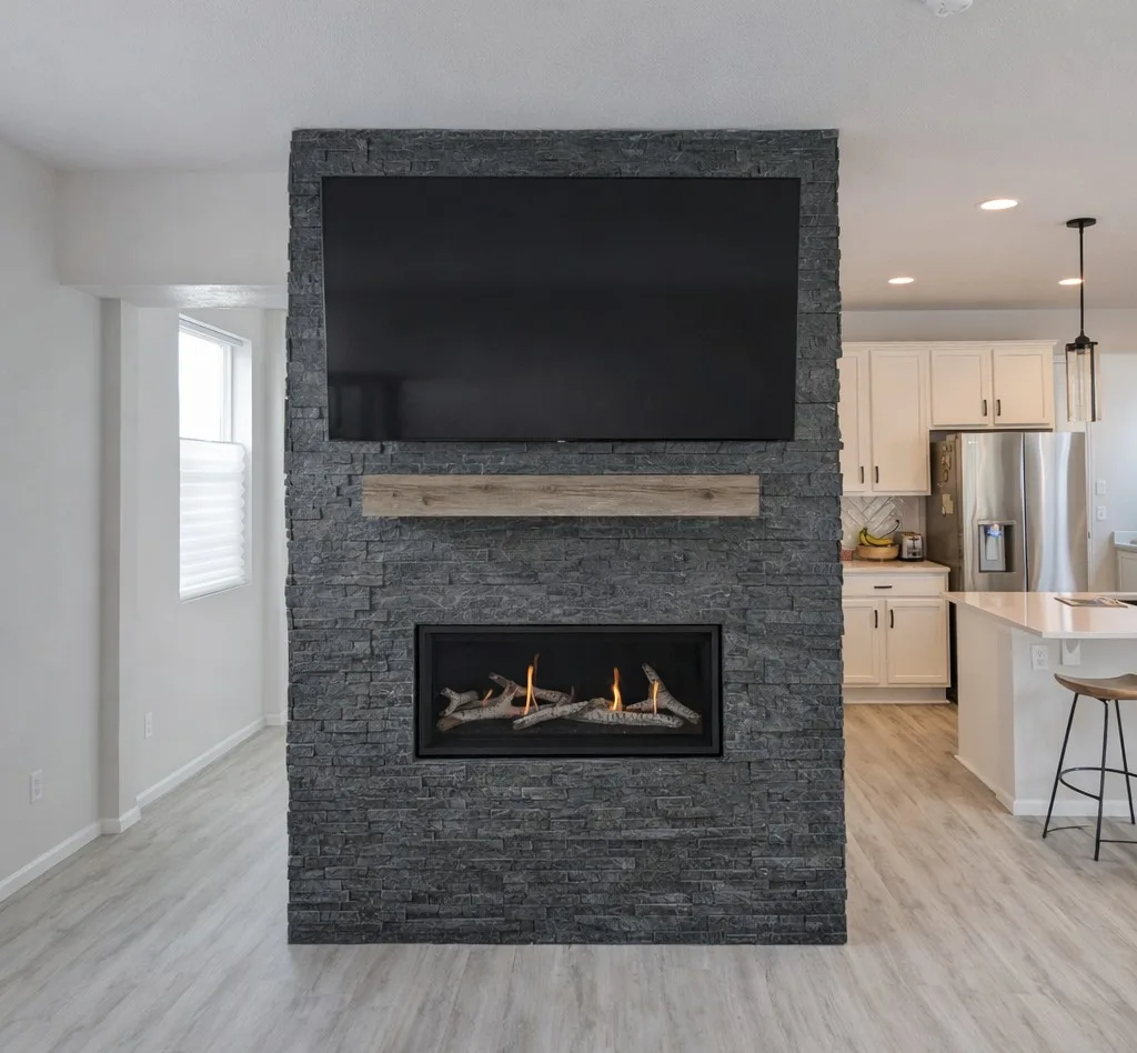 Fireplace installation and remodel by Stewart Remodel Design Build in Colorado Springs